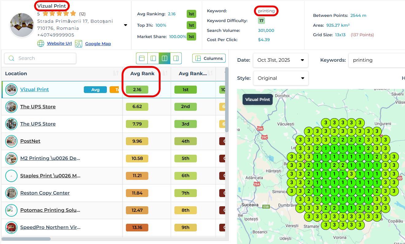 Local SEO Results Screenshot